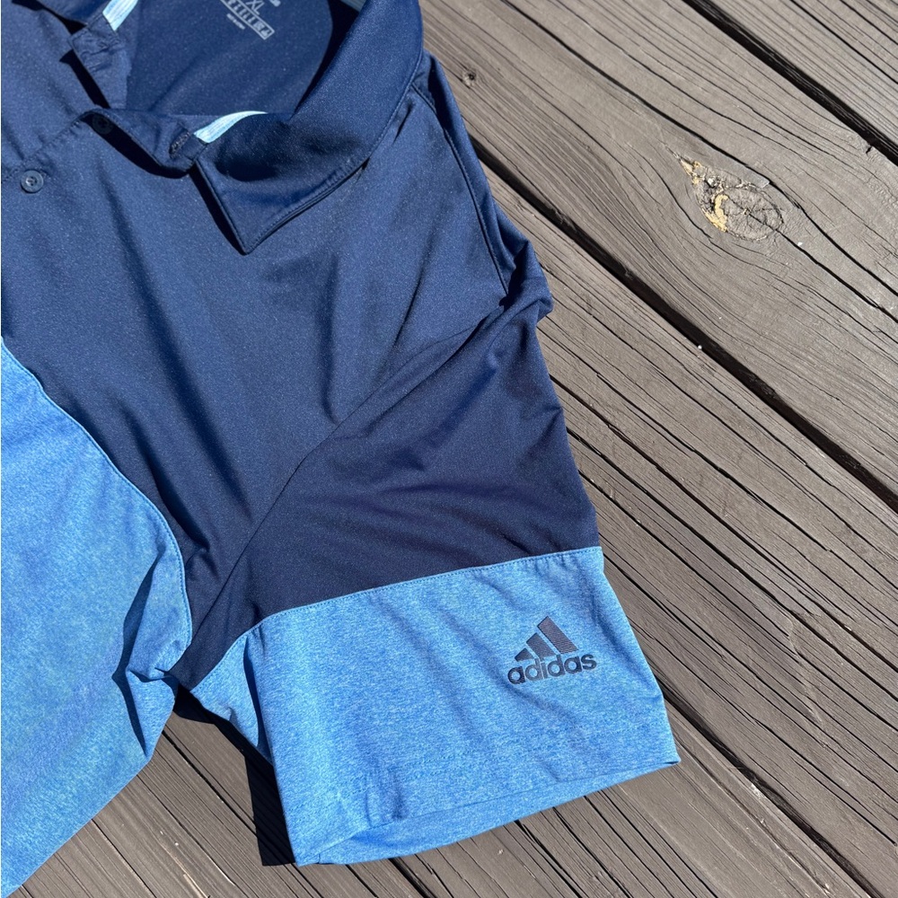 Adidas Men's Two-Tone Blue Polo Shirt - Size XL - Picture 8 of 15